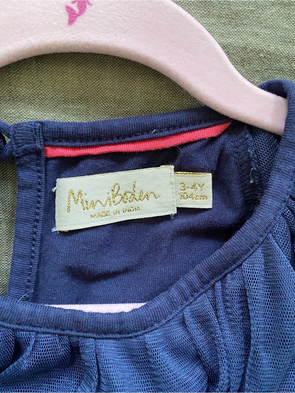 Mini Boden Navy Tulle Dress with Multicolor Sequin Shapes, 3-4Y - Picture 3 of 4